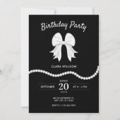 Invitation Anniversaire de perle à arc noir (Devant)