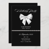 Invitation Anniversaire de perle à arc noir (Devant / Derrière)
