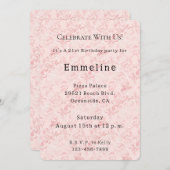 Invitation Anniversaire de perle rose pâle (Devant / Derrière)