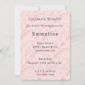 Invitation Anniversaire de perle rose pâle (Devant)