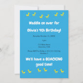 Invitation Anniversaire de Petit Canard (Devant)