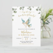 Invitation Anniversaire de Petit Oiseau Minimaliste de Verdur (Debout devant)