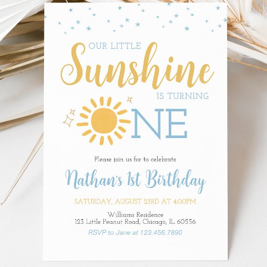 Invitation Anniversaire de Petit Soleil Bleu