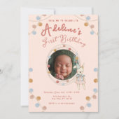 Invitation Anniversaire de petits enfants mignons rose (Devant)