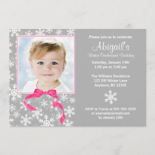 Invitation Anniversaire de photo d'Onederland d'hiver d'arc