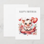 Invitation Anniversaire de Pig Pilot (Devant / Derrière)