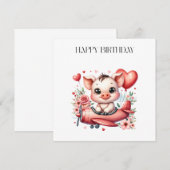 Invitation Anniversaire de Pilote Cochon (Devant / Derrière)