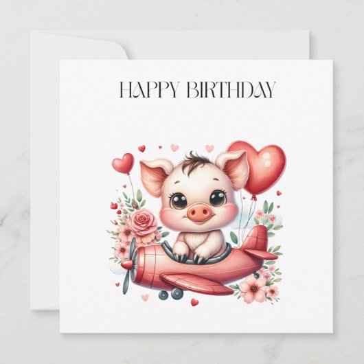 Invitation Anniversaire de Pilote Cochon (Devant)