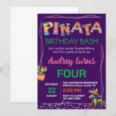 Invitation Anniversaire de Pinata Bash (Devant / Derrière)