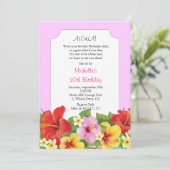 Invitation Anniversaire de Pink Aloha Luau (Debout devant)