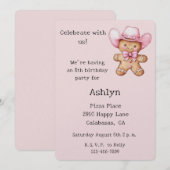 Invitation Anniversaire de Pink Cowgirl (Devant / Derrière)