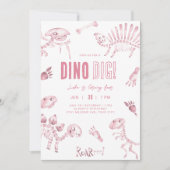 Invitation Anniversaire de Pink Dino Dig (Devant)