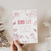 Invitation Anniversaire de Pink Dino Dig