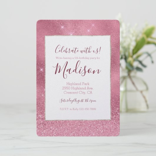 Invitation Anniversaire de Pink Glitz (Debout devant)