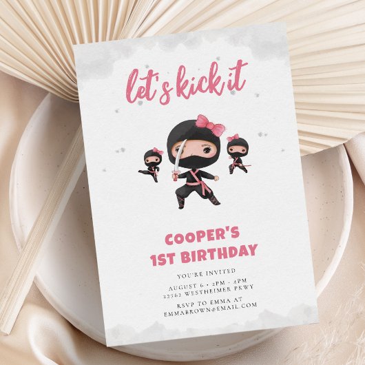 Invitation Anniversaire de Pink Ninja