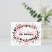 Invitation Anniversaire de Pink Zebra (Debout devant)