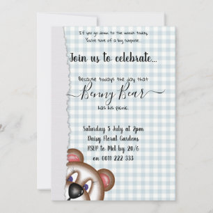 Invitation anniversaire de pique-nique à l'ours en peluche