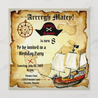 Invitation Anniversaire de pirate Parrrty !