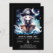 Invitation Anniversaire de pirates enchantés sur mesure (Devant / Derrière)