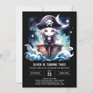 Invitation Anniversaire de pirates enchantés sur mesure