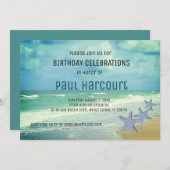 Invitation Anniversaire de plage (Devant / Derrière)