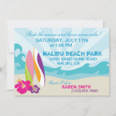 Invitation Anniversaire de plage de conseils de bébé et de (Dos)