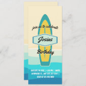 Invitation anniversaire de plage de surf board (Devant / Derrière)