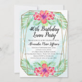 Invitation Anniversaire de plage tropicale de Luau de ketmie (Devant)