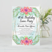 Invitation Anniversaire de plage tropicale de Luau de ketmie (Debout devant)