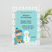 Invitation Anniversaire de plaisir hivernal (Debout devant)