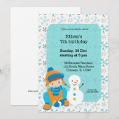 Invitation Anniversaire de plaisir hivernal (Devant / Derrière)