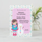 Invitation Anniversaire de plaisir hivernal (Debout devant)