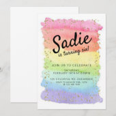 INVITATION ANNIVERSAIRE DE PLUIE, TOUT ÂGE, FÊTE DE FILLES (Devant / Derrière)