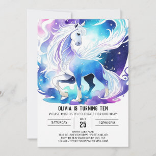 Invitation Anniversaire de Pony Editable Moderne