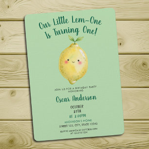 Invitation Anniversaire de premier anniversaire Citron Vert A