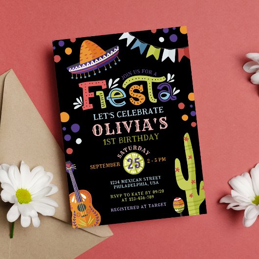Invitation Anniversaire de premier anniversaire de fête mexic