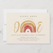 Invitation Anniversaire de premier Boho Rainbow One (Devant)