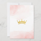 Invitation Anniversaire de princesse à cadre rose et or (Dos)