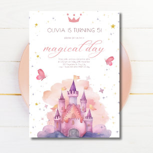 Invitation Anniversaire de Princesse Jour Magique Château de 