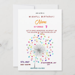 Invitation Anniversaire de printemps fantaisiste fleur de pis