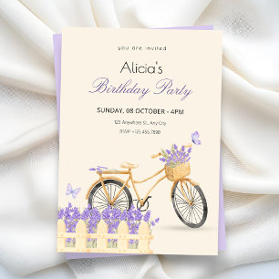 Invitation Anniversaire de printemps violet