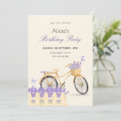 Invitation Anniversaire de printemps violet (Debout devant)