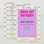 Invitation Anniversaire de Purple Six Seven Brain Rot (Devant / Derrière)