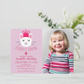 Invitation Anniversaire de Queen Kitty Cute Girl (Debout devant)
