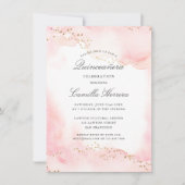 Invitation Anniversaire de Quinceañera en or rose élégant (Devant)