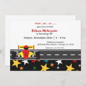 Invitation Anniversaire de Racecar (Devant / Derrière)