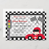Invitation Anniversaire de Racecar (Devant / Derrière)