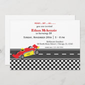 Invitation Anniversaire de Racecar (Devant / Derrière)