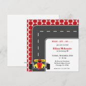 Invitation Anniversaire de Racecar (Devant / Derrière)