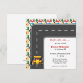 Invitation Anniversaire de Racecar (Devant / Derrière)
